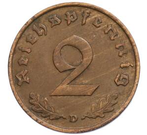 2 рейхспфеннига 1936 года D Германия — Фото №2