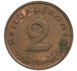 2 рейхспфеннига 1936 года D Германия — Фото №2