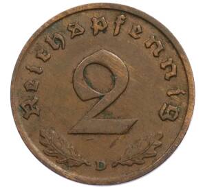 2 рейхспфеннига 1936 года D Германия — Фото №2