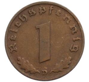 1 рейхспфенниг 1939 года D Германия — Фото №2