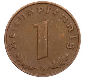 1 рейхспфенниг 1937 года D Германия — Фото №2