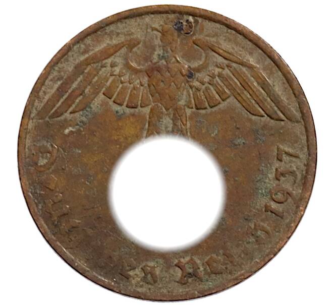 Монета 1 рейхспфенниг 1937 года F Германия (Артикул: K10-1762) — Фото №1