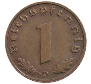 1 рейхспфенниг 1937 года D Германия — Фото №2