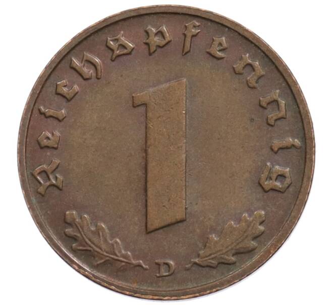 Монета 1 рейхспфенниг 1937 года D Германия (Артикул: K10-1776) — Фото №2