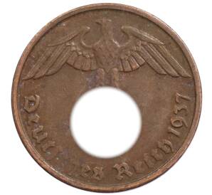 2 рейхспфеннига 1937 года D Германия — Фото №1