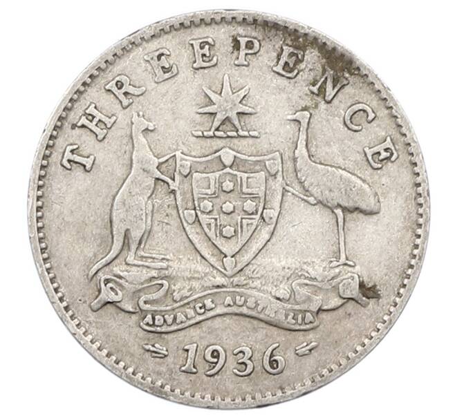 Монета 3 пенса 1936 года Австралия (Артикул: K10-1834) — Фото №1