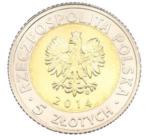 5 злотых 2014 года Польша «25 лет свободе» — Фото №2