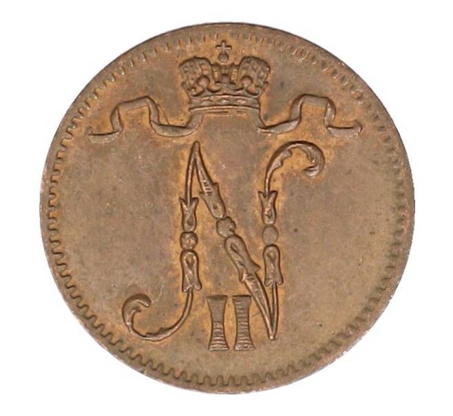 Монета 1 пенни 1914 года Русская Финляндия (Артикул: K10-1955) — Фото №2