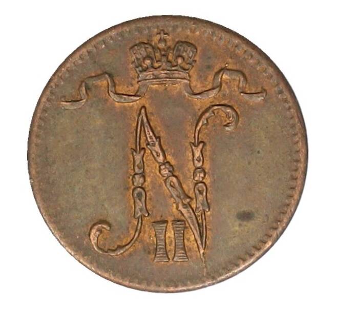 Монета 1 пенни 1916 года Русская Финляндия (Артикул: K10-1957) — Фото №2