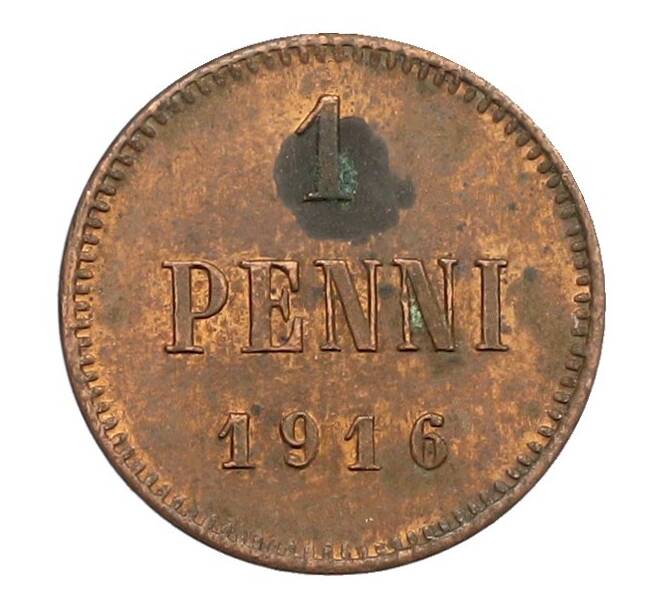 Монета 1 пенни 1916 года Русская Финляндия (Артикул: K10-1964) — Фото №1