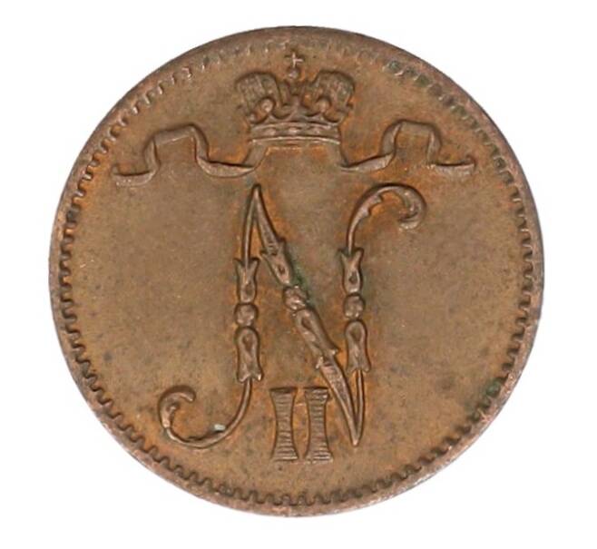 Монета 1 пенни 1915 года Русская Финляндия (Артикул: K10-1965) — Фото №2