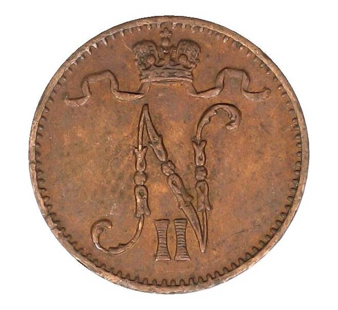 Монета 1 пенни 1912 года Русская Финляндия (Артикул: K10-1969) — Фото №2