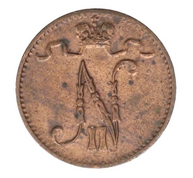 Монета 1 пенни 1915 года Русская Финляндия (Артикул: K10-1976) — Фото №2