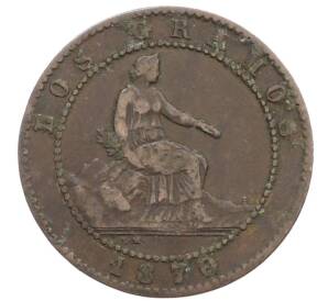 2 сентимо 1870 года Испания — Фото №1