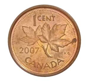 1 цент 2007 года Канада — Фото №1
