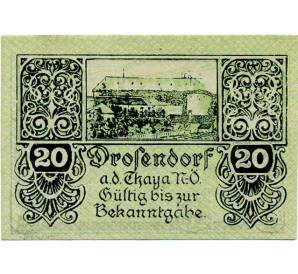 20 геллеров 1920 года Австрия — Дрозендорф-Циссерсдорф (Нотгельд) — Фото №1