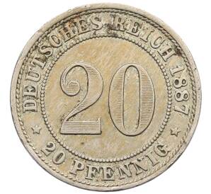 20 пфеннигов 1887 года F Германия — Фото №1