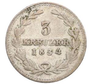3 крейцера 1834 года Баден — Фото №1
