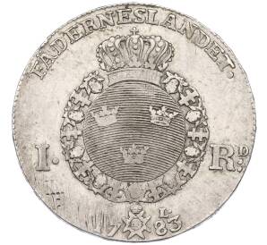 1 риксдалер 1783 года Швеция — Фото №2