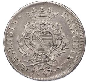 1 скудо 1743 года Лукка — Фото №2