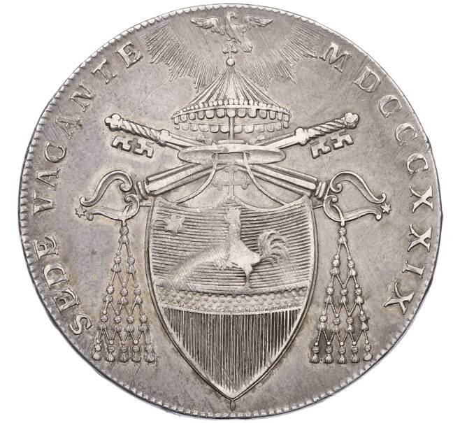 Монета 1 скудо 1829 года Папская область (Артикул: K10-2068) — Фото №2