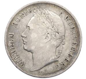 1 гульден 1841 года Вюртемберг «25 лет правлению Короля Вильгельма I» — Фото №2