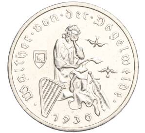 3 рейхсмарки 1930 года А Германия «700 лет со дня смерти Вальтера фон дер Фогельвейде» — Фото №1