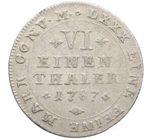 1/6 талера 1787 года Брауншвейг-Вольфенбюттель — Фото №1