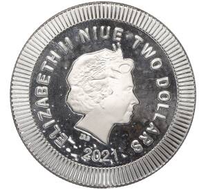 2 доллара 2021 года Ниуэ «Афинская сова» — Фото №2