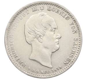 1/6 талера 1854 года Саксония «Смерть Короля Фридриха Августа II» — Фото №1
