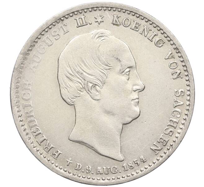 Монета 1/6 талера 1854 года Саксония «Смерть Короля Фридриха Августа II» (Артикул: K10-2236) — Фото №1