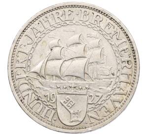 3 рейхсмарки 1927 года A Германия «100 лет Бремерхафену» — Фото №1