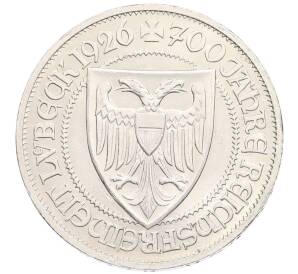 3 рейхсмарки 1926 года А Германия «700 лет статусу свободного города Любека» — Фото №1