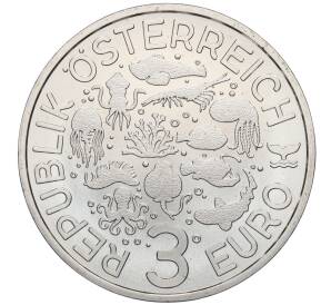 3 евро 2023 года Австрия «Светящаяся морская жизнь — Калифорнийская раздувающаяся акула» — Фото №2