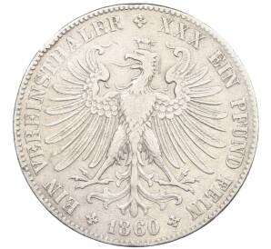 1 союзный талер 1860 года Франкфурт — Фото №2