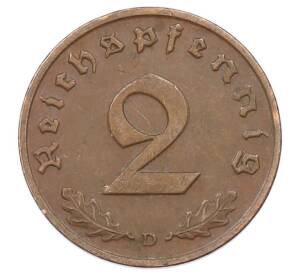 2 рейхспфеннига 1937 года D Германия