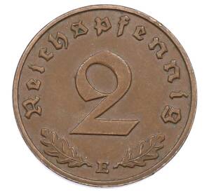 2 рейхспфеннига 1938 года E Германия — Фото №2