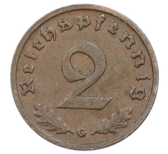 Монета 2 рейхспфеннига 1938 года G Германия (Артикул: K10-2390) — Фото №2