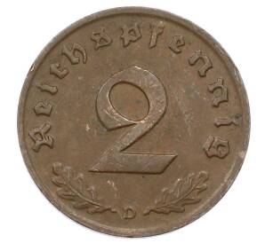 2 рейхспфеннига 1937 года D Германия — Фото №2