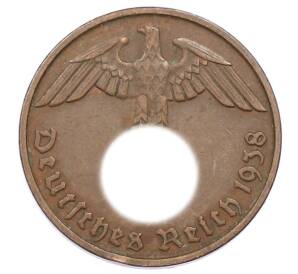 2 рейхспфеннига 1938 года D Германия — Фото №1