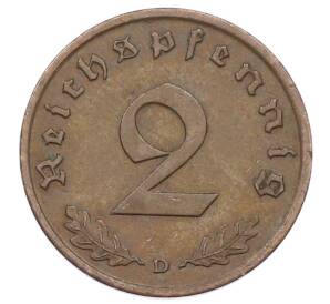 2 рейхспфеннига 1939 года D Германия — Фото №2