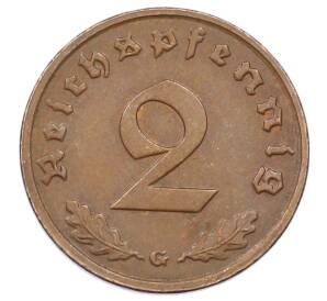 2 рейхспфеннига 1939 года G Германия — Фото №2