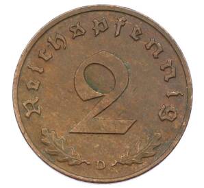 2 рейхспфеннига 1938 года D Германия