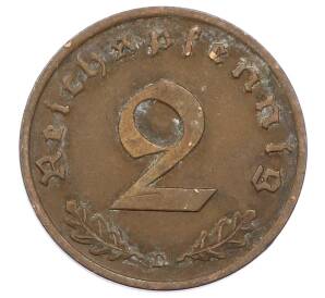 2 рейхспфеннига 1937 года D Германия — Фото №2