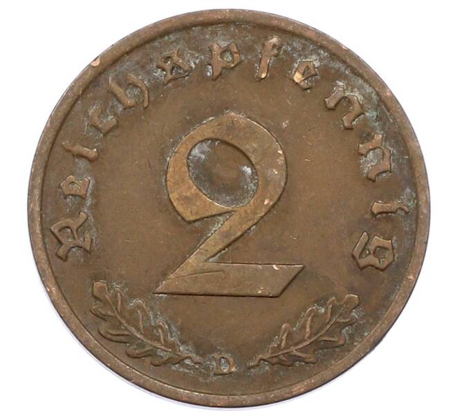 Монета 2 рейхспфеннига 1937 года D Германия (Артикул: K10-2404) — Фото №2