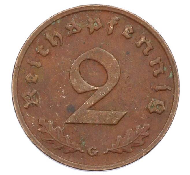Монета 2 рейхспфеннига 1938 года G Германия (Артикул: K10-2405) — Фото №2