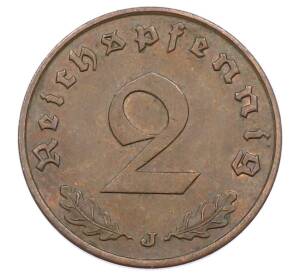 2 рейхспфеннига 1939 года J Германия — Фото №2