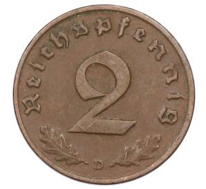 2 рейхспфеннига 1937 года D Германия — Фото №2