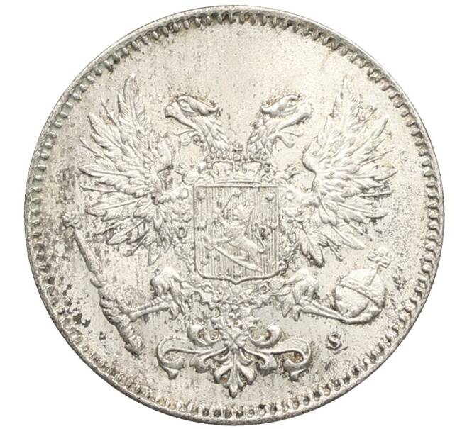 Монета 50 пенни 1917 года Русская Финляндия — Орел без корон (Временное правительство) (Артикул: K10-2647) — Фото №2