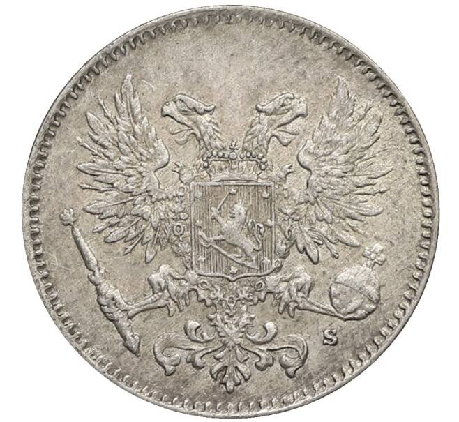 Монета 50 пенни 1917 года Русская Финляндия — Орел без корон (Временное правительство) (Артикул: K10-2650) — Фото №2